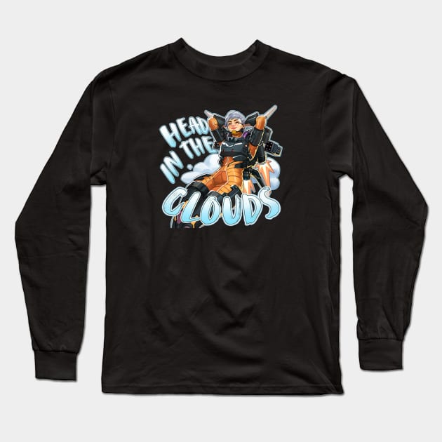 Valkyrie - Head In The Clouds Long Sleeve T-Shirt by Paul Draw